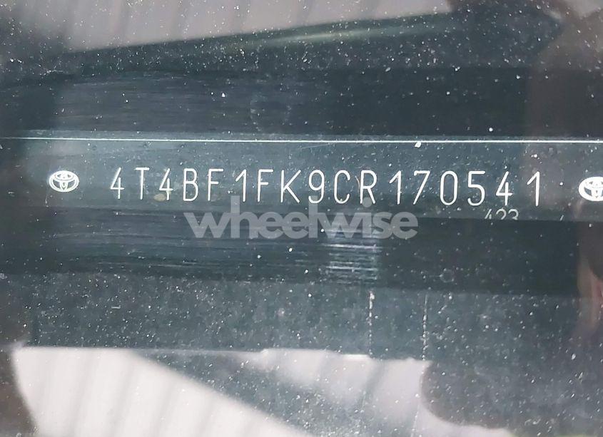 Photo 9 of 2012 Toyota Camry LE (VIN 4T4BF1FK9CR170541)