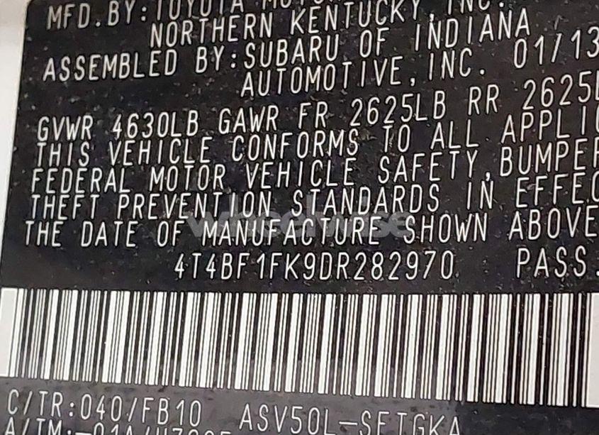 Photo 9 of 2013 Toyota Camry XLE (VIN 4T4BF1FK9DR282970)