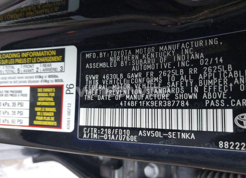 Photo 9 of 2014 Toyota Camry LE (VIN 4T4BF1FK9ER387784)