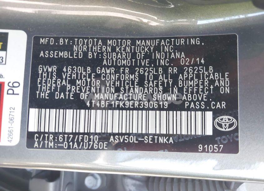 Photo 9 of 2014 Toyota Camry LE (VIN 4T4BF1FK9ER390619)