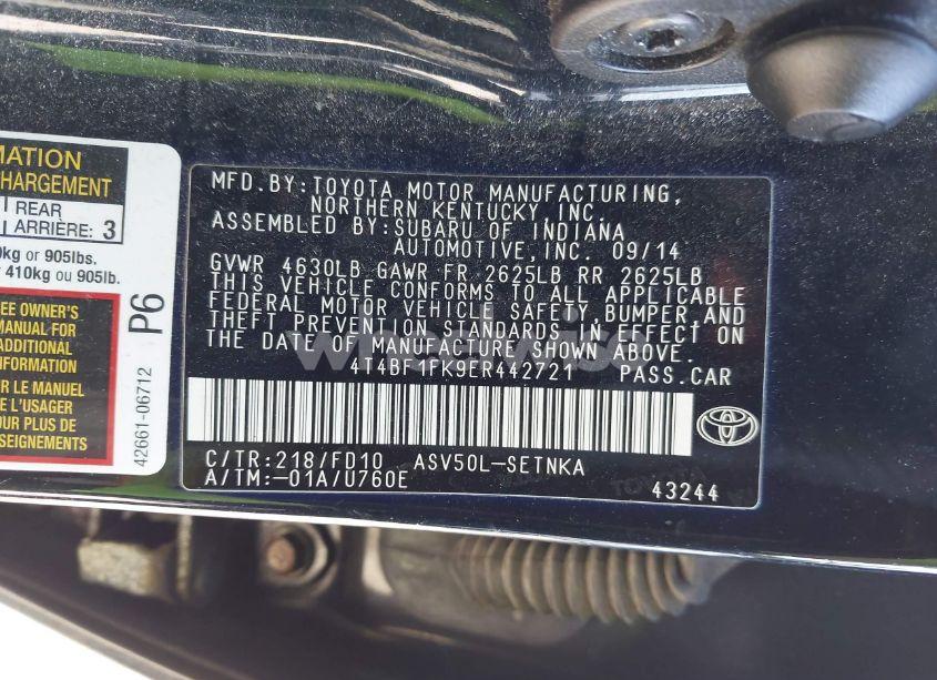 Photo 9 of 2014 Toyota Camry LE (VIN 4T4BF1FK9ER442721)