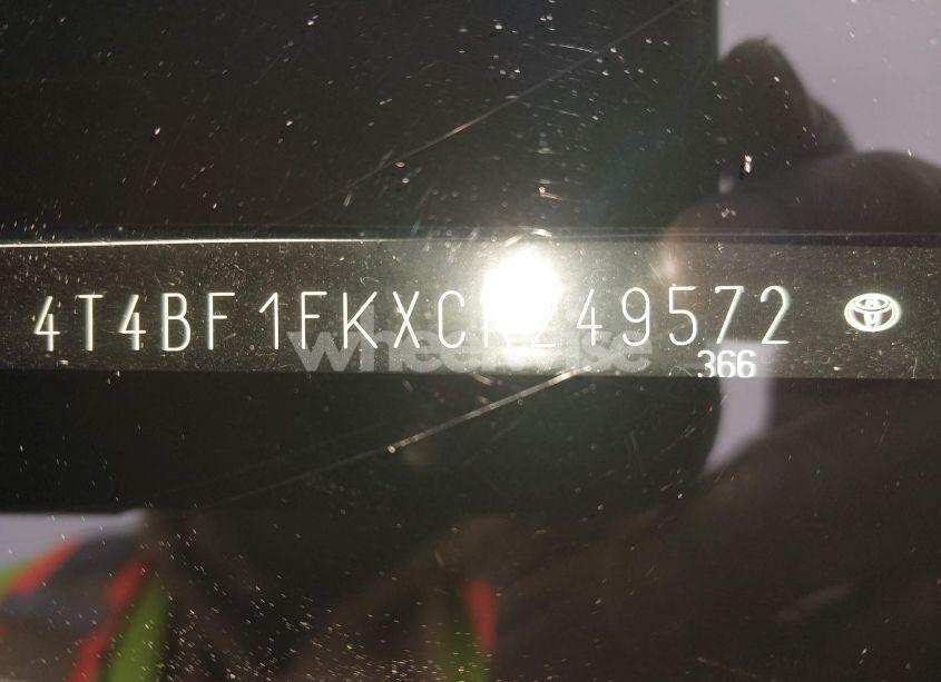 Photo 9 of 2012 Toyota Camry LE (VIN 4T4BF1FKXCR249572)