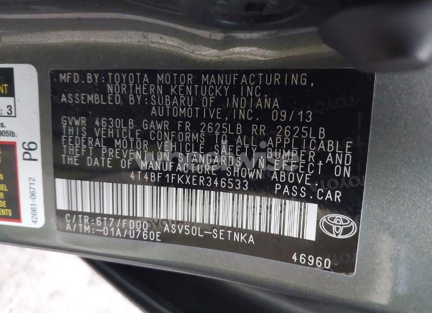 Photo 9 of 2014 Toyota Camry LE (VIN 4T4BF1FKXER346533)