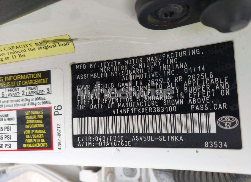 Photo 9 of 2014 Toyota Camry LE (VIN 4T4BF1FKXER383100)