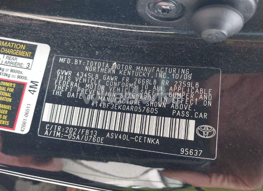 Photo 9 of 2010 Toyota Camry LE (VIN 4T4BF3EK0AR057605)