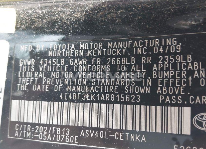 Photo 9 of 2010 Toyota Camry LE (VIN 4T4BF3EK1AR015623)