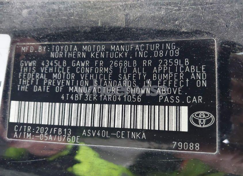 Photo 9 of 2010 Toyota Camry LE (VIN 4T4BF3EK1AR041056)