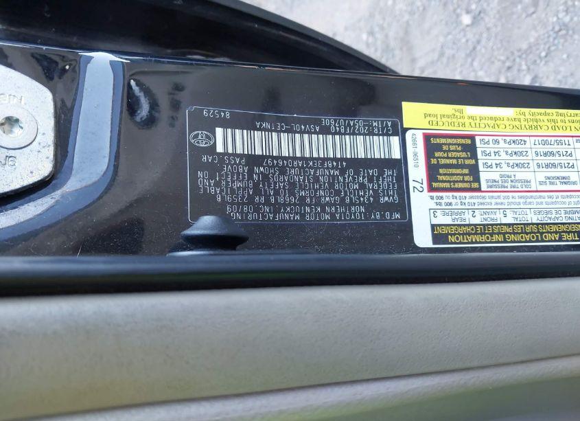 Photo 9 of 2010 Toyota Camry N/A (VIN 4T4BF3EK1AR046497)