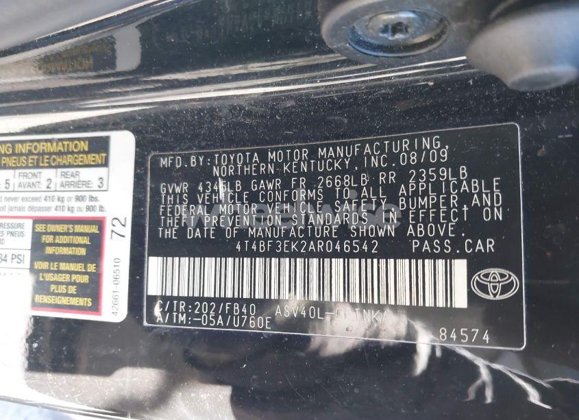 Photo 9 of 2010 Toyota Camry (VIN 4T4BF3EK2AR046542)