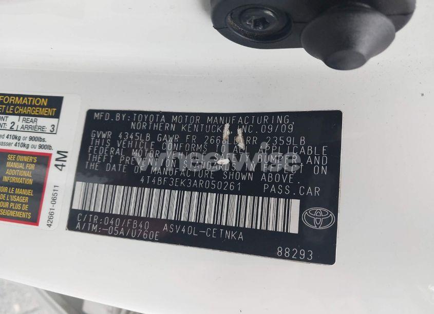 Photo 9 of 2010 Toyota Camry LE (VIN 4T4BF3EK3AR050261)