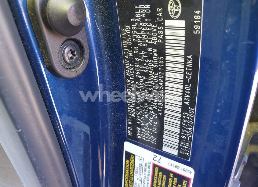 Photo 9 of 2010 Toyota Camry (VIN 4T4BF3EK5AR021165)