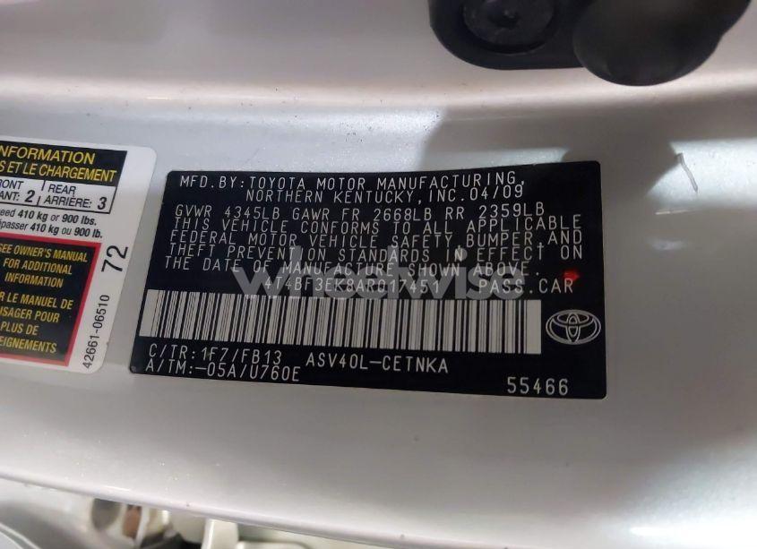 Photo 9 of 2010 Toyota Camry LE (VIN 4T4BF3EK8AR017451)