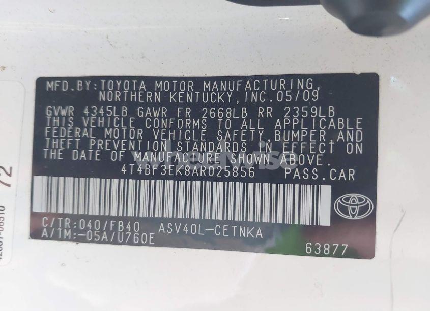 Photo 9 of 2010 Toyota Camry LE (VIN 4T4BF3EK8AR025856)