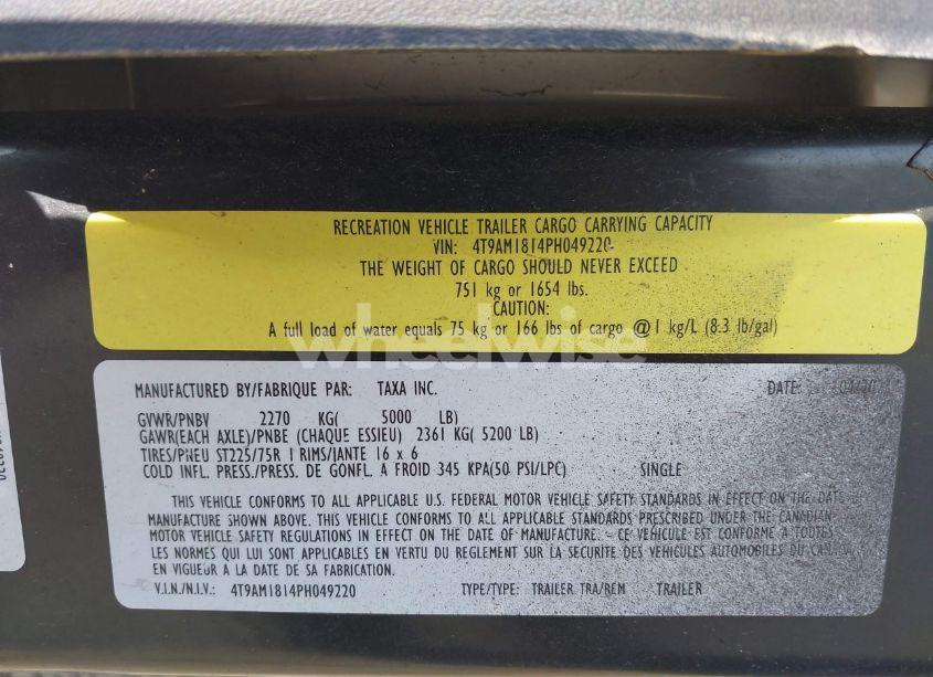 Photo 9 of 2023 Taxa Other (VIN 4T9AM1814PH049220)