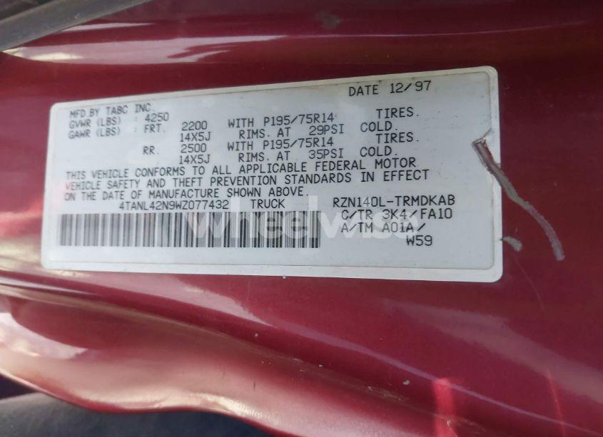 Photo 9 of 1998 Toyota Tacoma (VIN 4TANL42N9WZ077432)