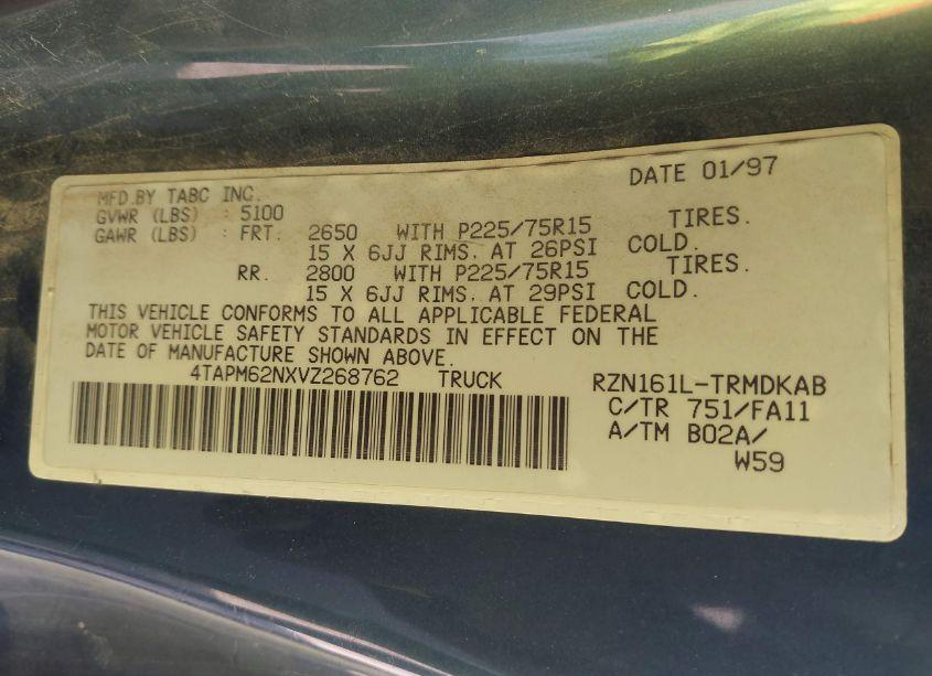 Photo 9 of 1997 Toyota Tacoma (VIN 4TAPM62NXVZ268762)