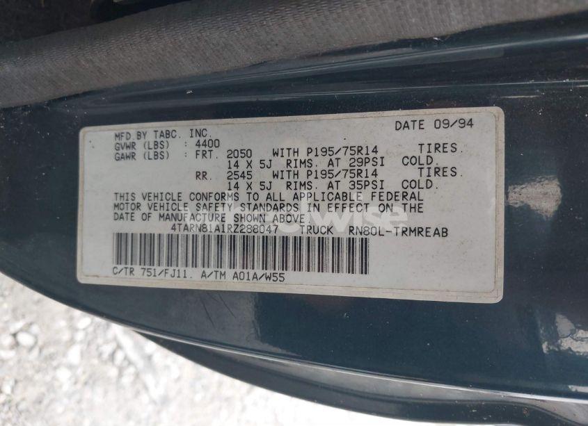 Photo 9 of 1994 Toyota Pickup 1/2 TON SHORT WHLBASE STB (VIN 4TARN81A1RZ288047)