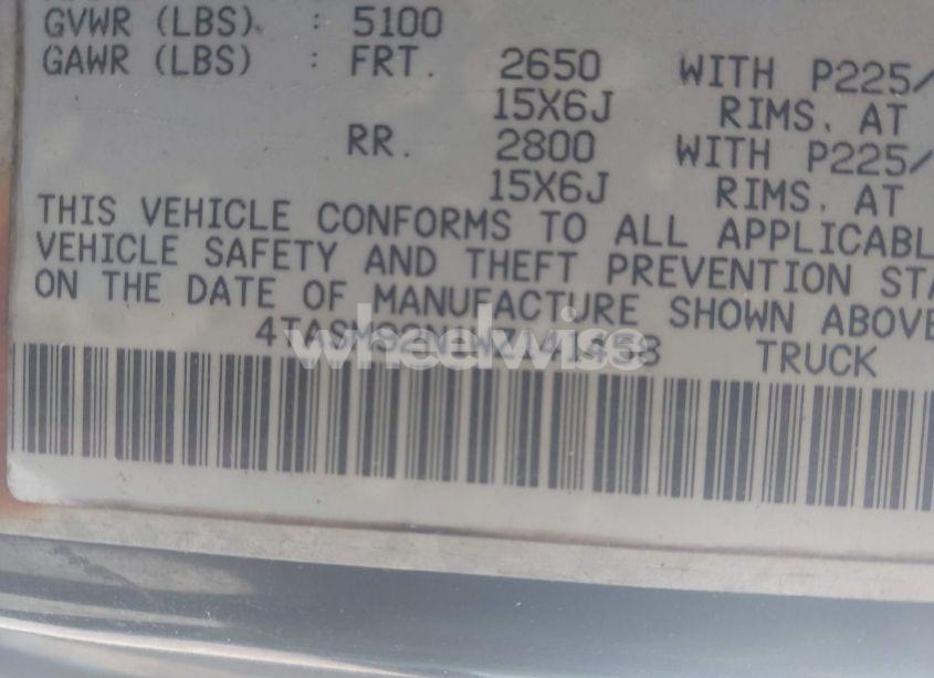 Photo 9 of 1998 Toyota Tacoma PRERUNNER (VIN 4TASM92N1WZ141458)