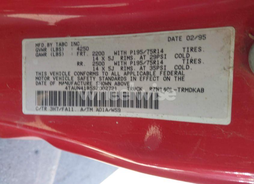 Photo 9 of 1995 Toyota Tacoma (VIN 4TAUN41B5SZ002721)