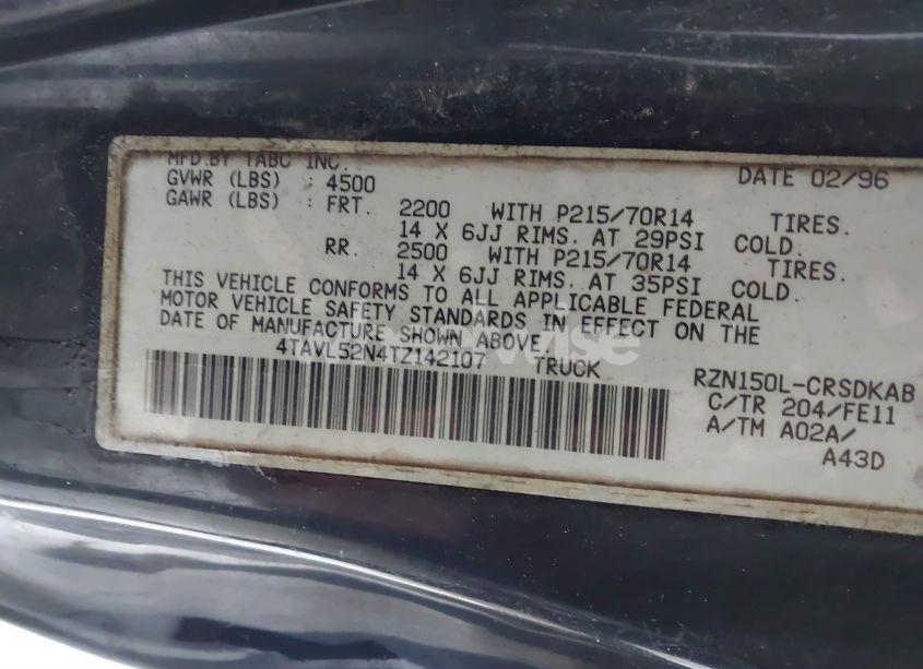 Photo 9 of 1996 Toyota Tacoma XTRACAB (VIN 4TAVL52N4TZ142107)