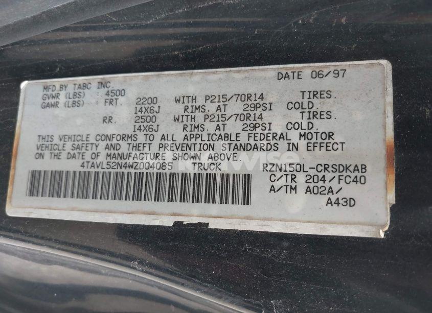 Photo 9 of 1998 Toyota Tacoma (VIN 4TAVL52N4WZ004085)
