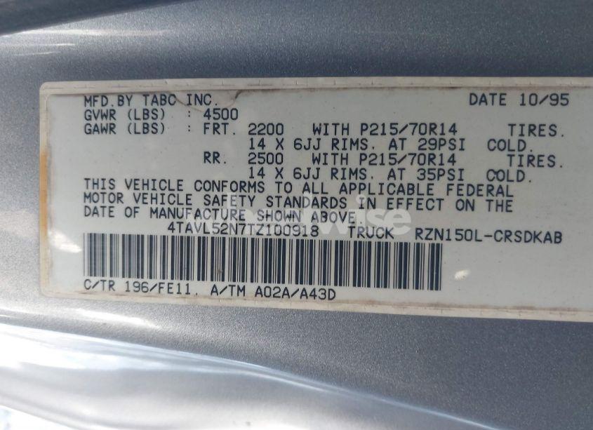 Photo 9 of 1996 Toyota Tacoma XTRACAB (VIN 4TAVL52N7TZ100918)