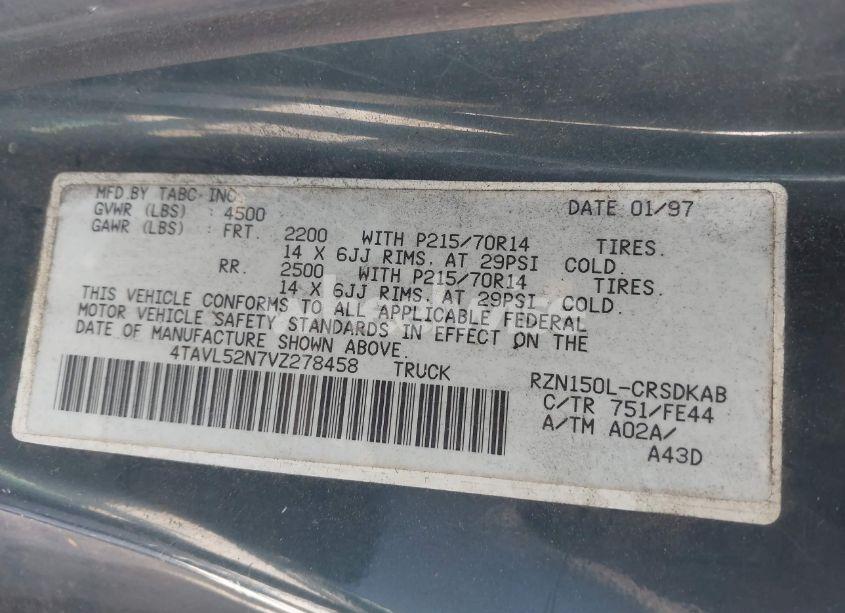 Photo 9 of 1997 Toyota Tacoma (VIN 4TAVL52N7VZ278458)