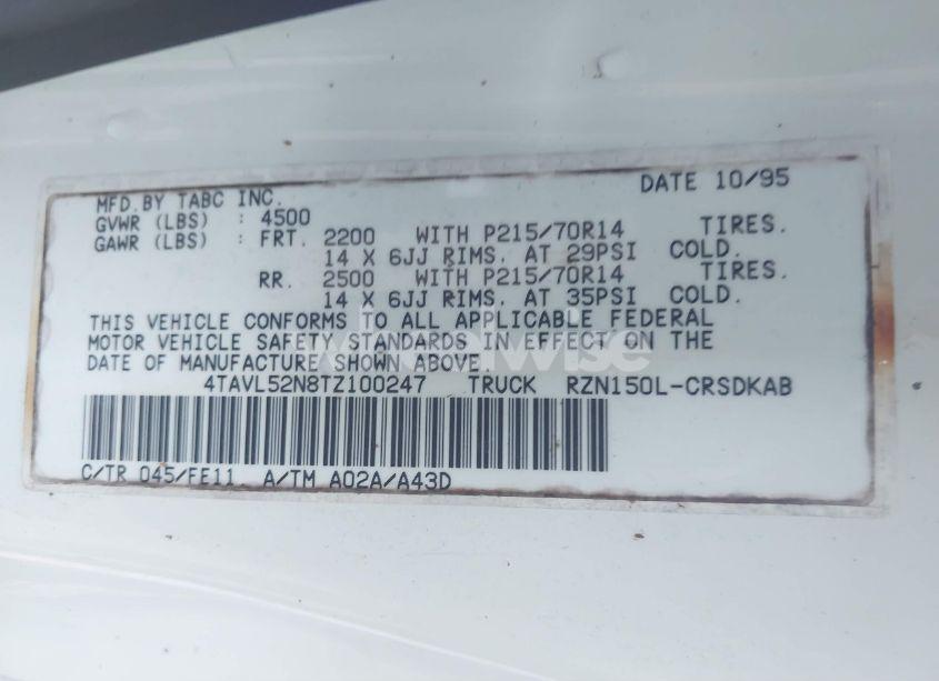Photo 9 of 1996 Toyota Tacoma XTRACAB (VIN 4TAVL52N8TZ100247)