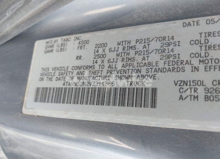 Photo 9 of 1997 Toyota Tacoma BASE V6 (VIN 4TAVN52N2VZ314566)