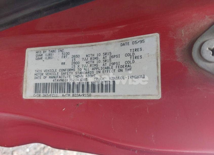 Photo 9 of 1995 Toyota Tacoma (VIN 4TAVN61F3SZ043285)