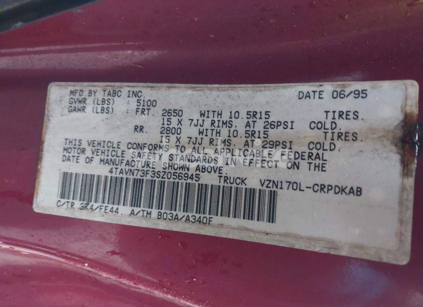 Photo 9 of 1995 Toyota Tacoma XTRACAB (VIN 4TAVN73F3SZ056945)