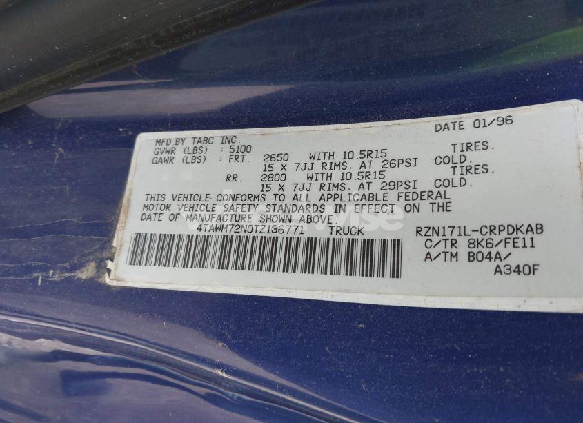 Photo 9 of 1996 Toyota Tacoma XTRACAB (VIN 4TAWM72N0TZ136771)