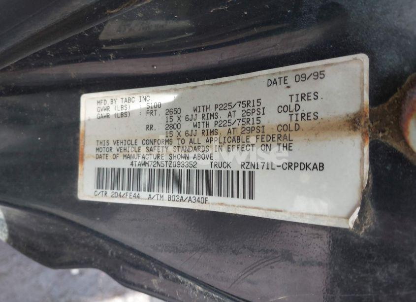 Photo 9 of 1996 Toyota Tacoma XTRACAB (VIN 4TAWM72N5TZ093352)