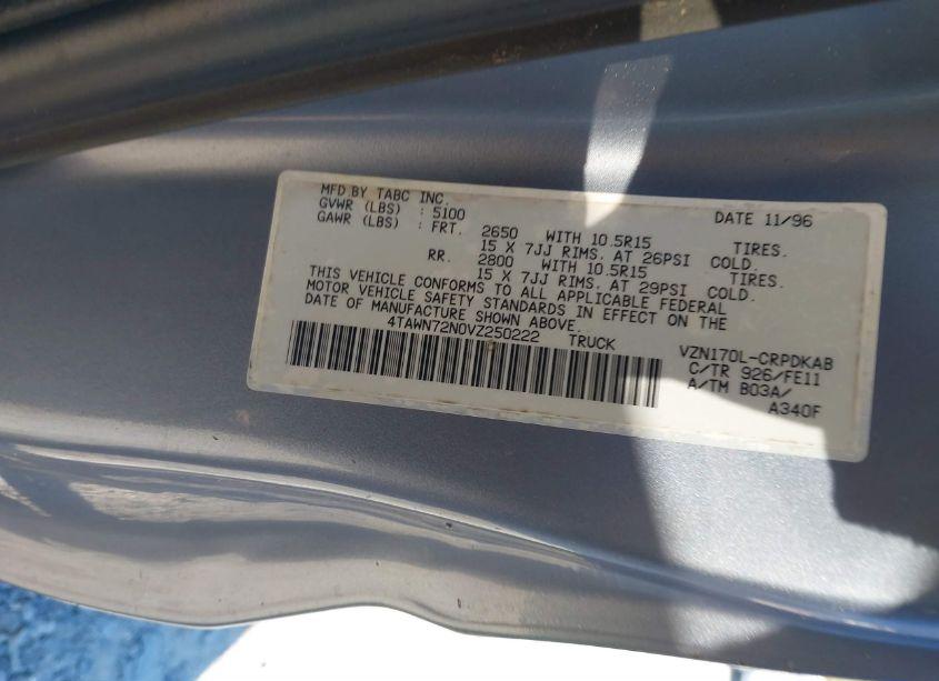 Photo 9 of 1997 Toyota Tacoma BASE V6 (VIN 4TAWN72N0VZ250222)