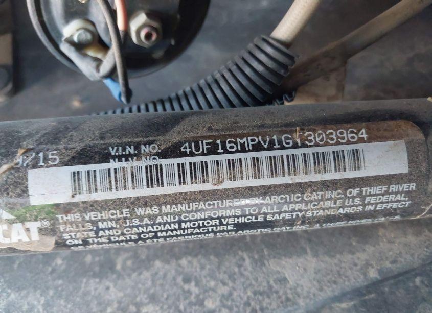 Photo 10 of 2016 Arctic Cat WILDCAT X (VIN 4UF16MPV1GT303964)