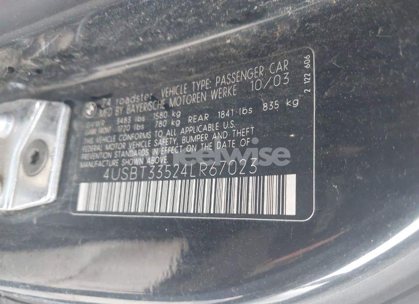 Photo 9 of 2004 Bmw Z4 2.5I (VIN 4USBT33524LR67023)