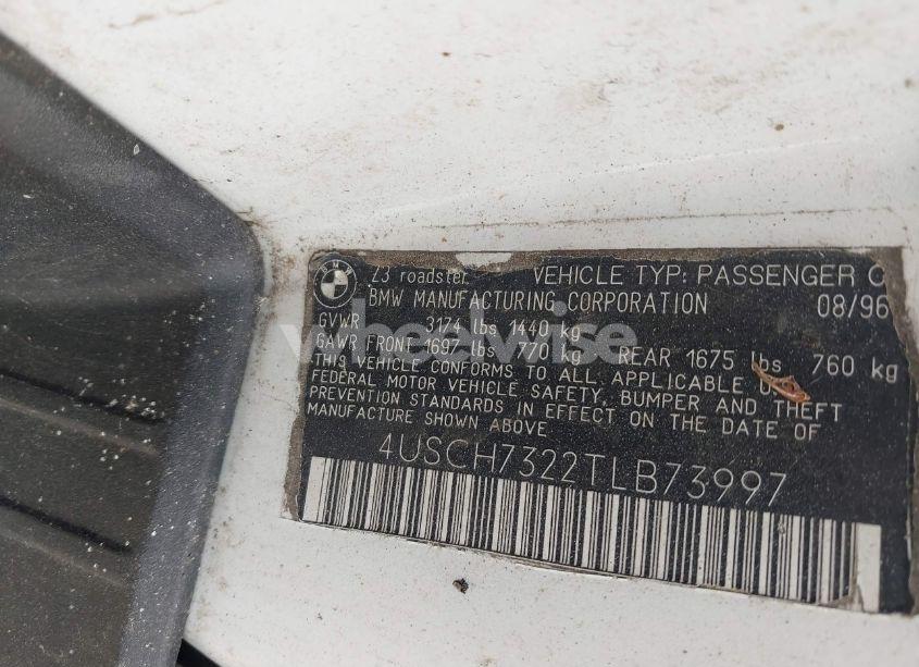 Photo 9 of 1996 Bmw Z3 1.9 (VIN 4USCH7322TLB73997)