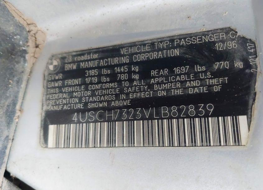 Photo 9 of 1997 Bmw Z3 1.9L (VIN 4USCH7323VLB82839)