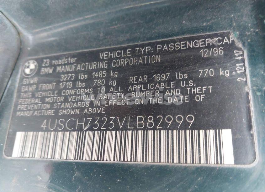 Photo 9 of 1997 Bmw Z3 1.9L (VIN 4USCH7323VLB82999)