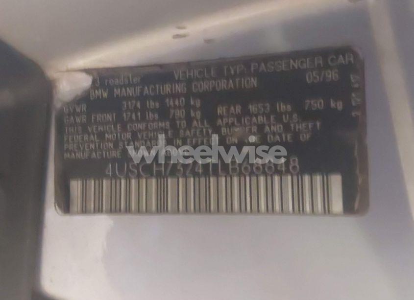 Photo 9 of 1996 Bmw Z3 1.9 (VIN 4USCH7324TLB68848)