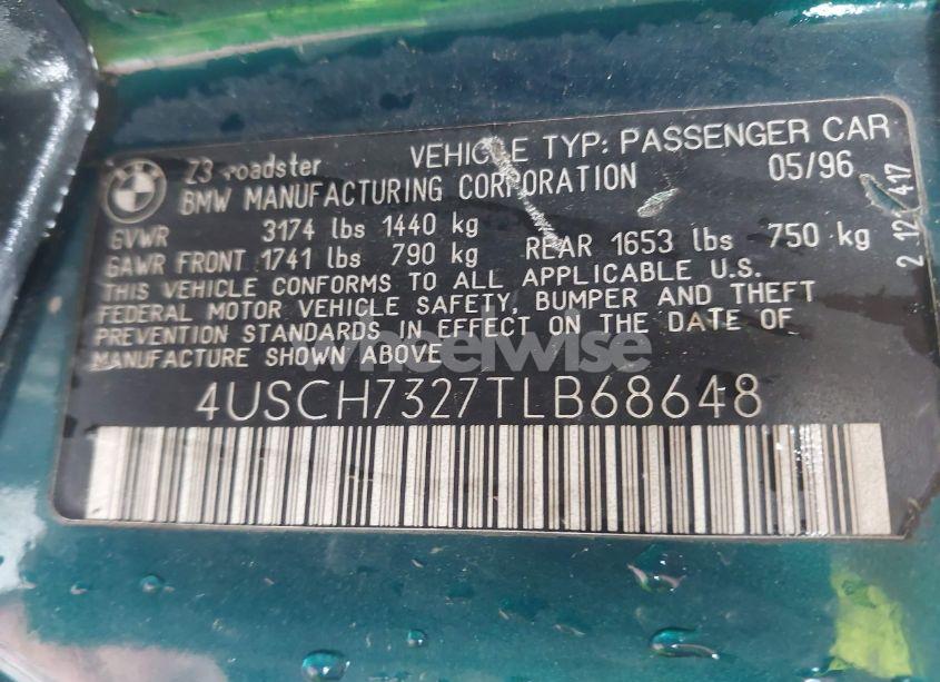 Photo 9 of 1996 Bmw Z3 1.9 (VIN 4USCH7327TLB68648)