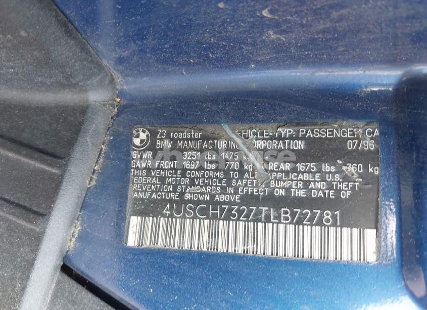 Photo 9 of 1996 Bmw Z3 1.9 (VIN 4USCH7327TLB72781)