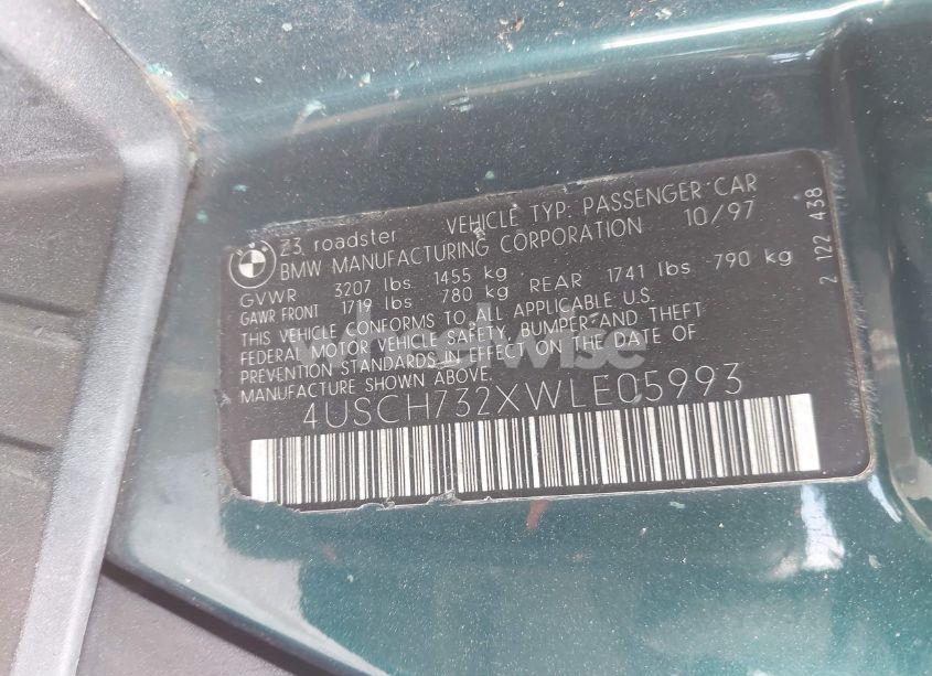 Photo 9 of 1998 Bmw Z3 1.9 (VIN 4USCH732XWLE05993)
