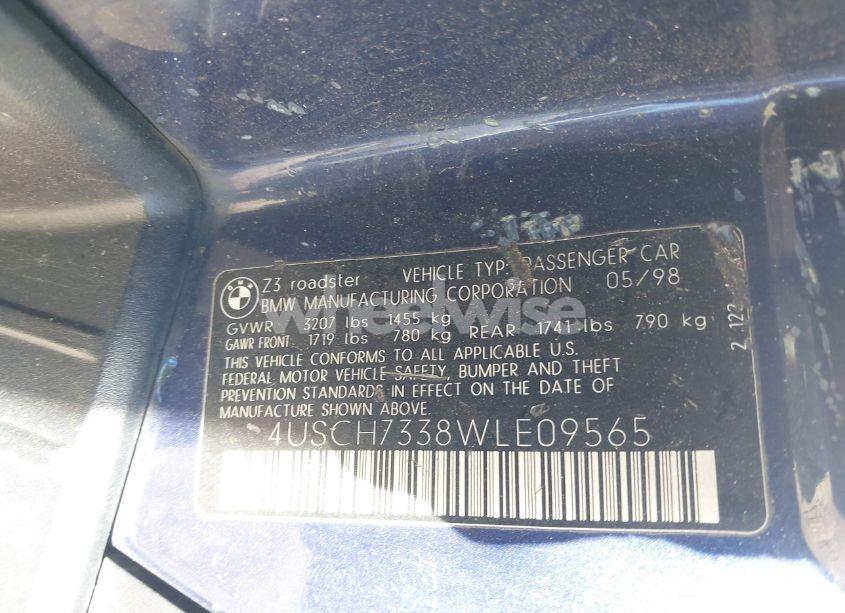 Photo 9 of 1998 Bmw Z3 1.9 (VIN 4USCH7338WLE09565)