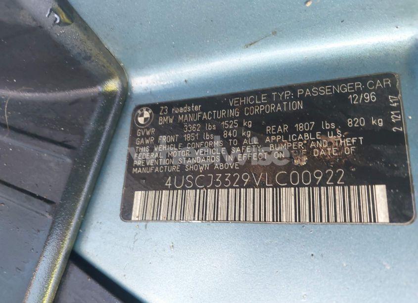 Photo 9 of 1997 Bmw Z3 2.8L (VIN 4USCJ3329VLC00922)