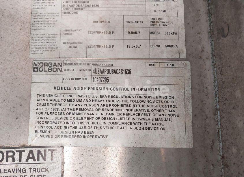 Photo 8 of 2010 Freightliner Chassis M LINE WALK-IN VAN (VIN 4UZAAPDU8ACAS1636)