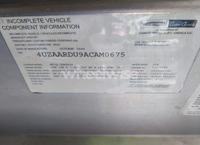 Photo 7 of 2010 Freightliner Chassis M LINE WALK-IN VAN (VIN 4UZAARDU9ACAM0675)