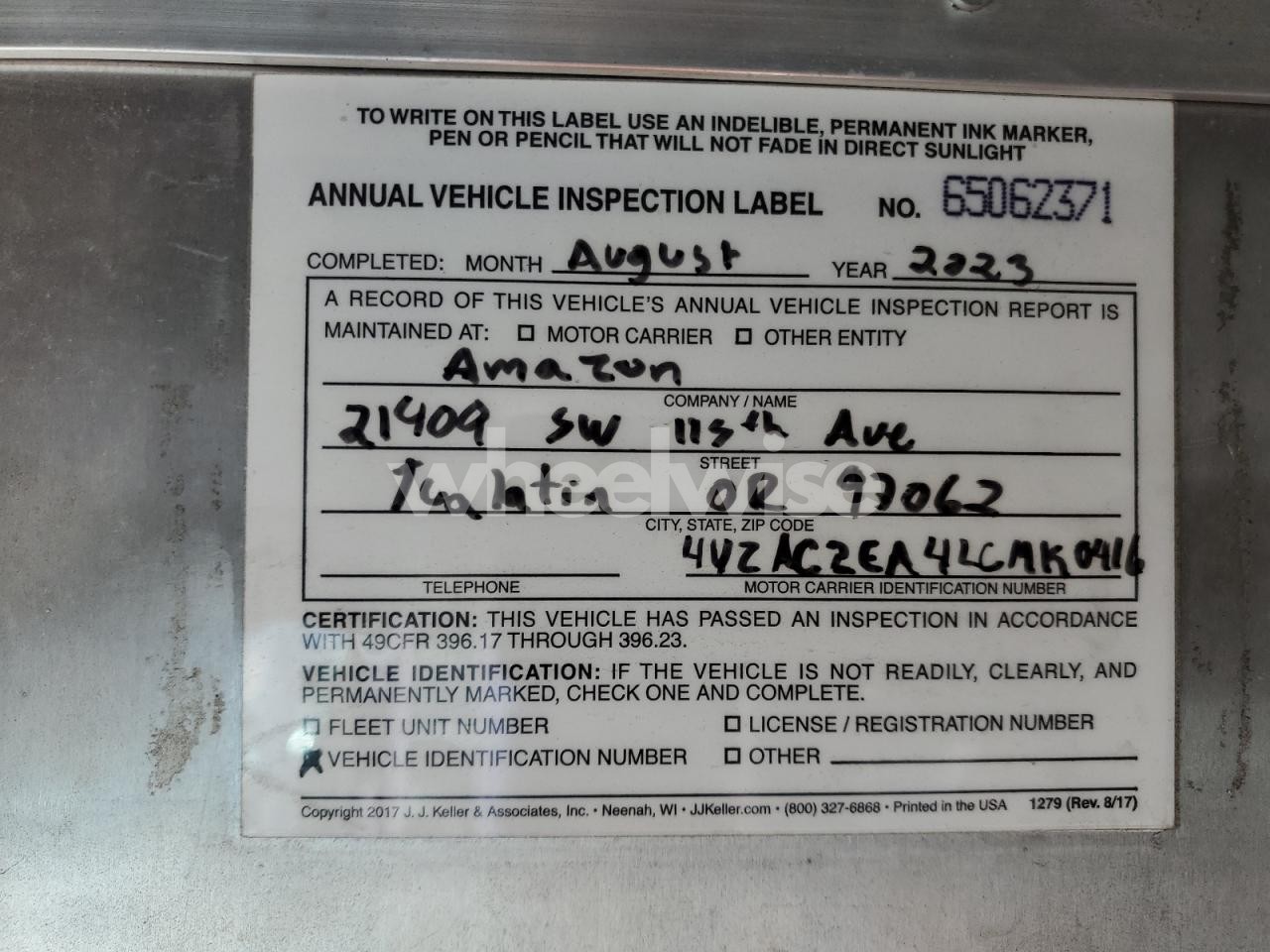 Photo 13 of 2020 FREIGHTLINER CHASSIS M LINE WALK-IN VAN (VIN 4UZAC2EA4LCMK0416)