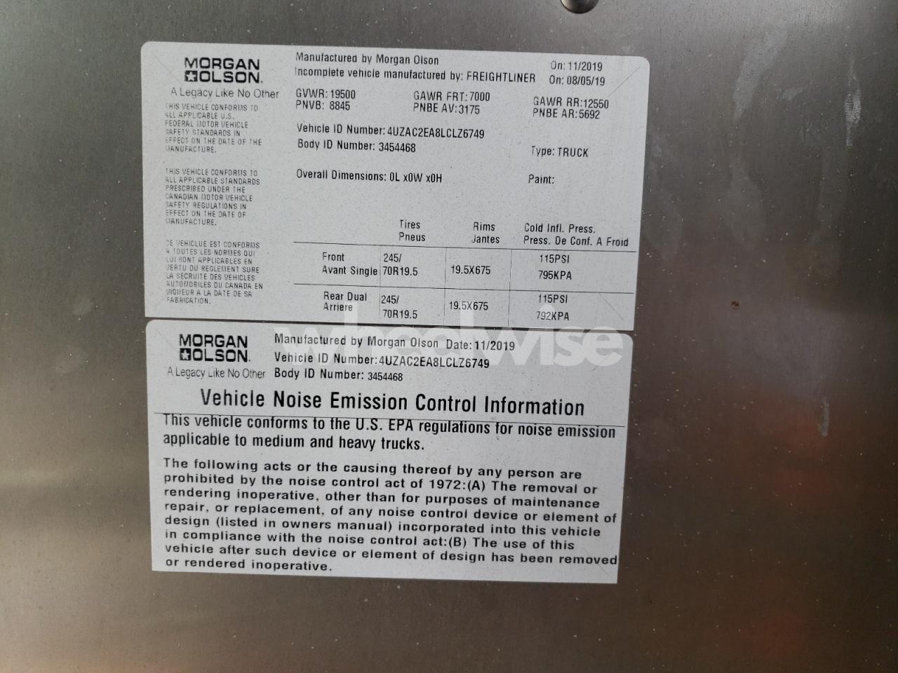 Photo 12 of 2020 FREIGHTLINER CHASSIS M LINE WALK-IN VAN (VIN 4UZAC2EA8LCLZ6749)