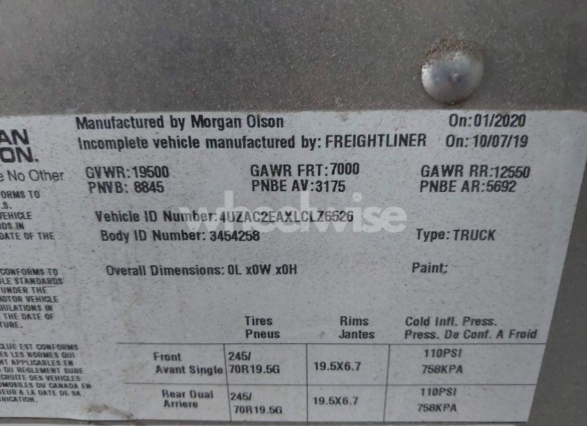 Photo 8 of 2020 Freightliner Mt45g N/A (VIN 4UZAC2EAXLCLZ6526)